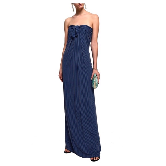 NWT Halston Heritage blue and black strapless gown